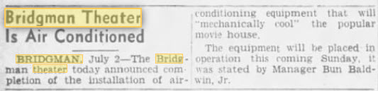 Bridgman Theatre - 02 JUL 1948